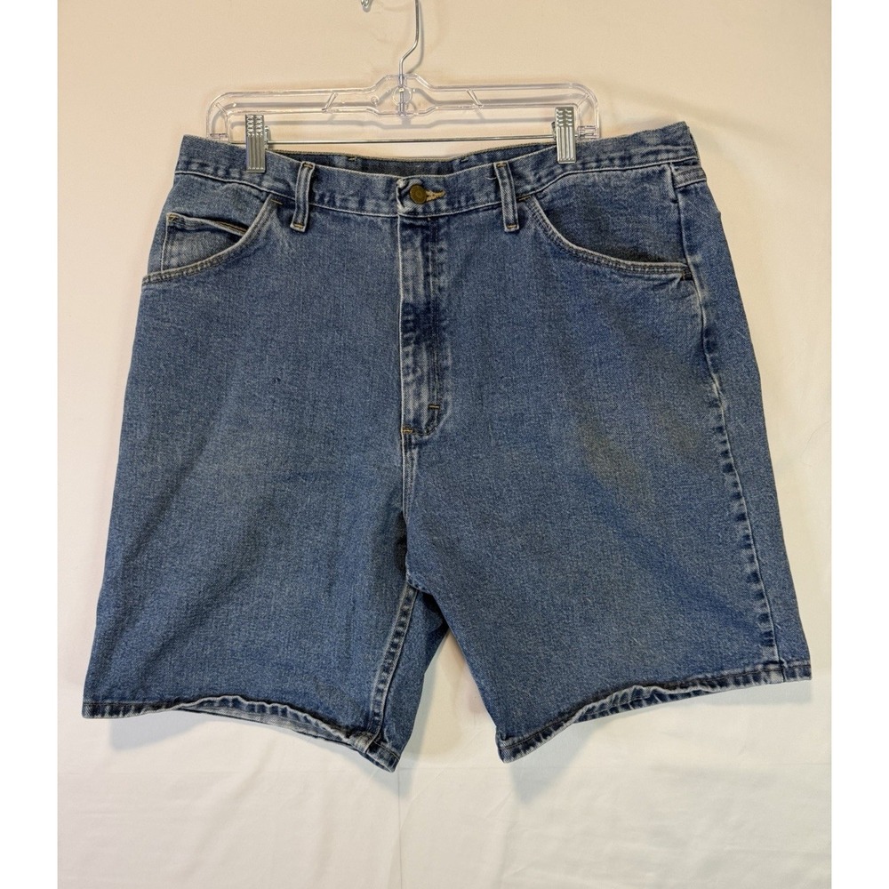 Wrangler Jean Shorts Mens 38x9 Blue Relaxed Fit Cotton Denim Medium Wash 606W1DH